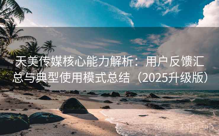 天美传媒核心能力解析：用户反馈汇总与典型使用模式总结（2025升级版）
