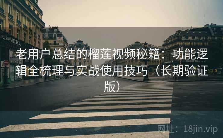 老用户总结的榴莲视频秘籍：功能逻辑全梳理与实战使用技巧（长期验证版）