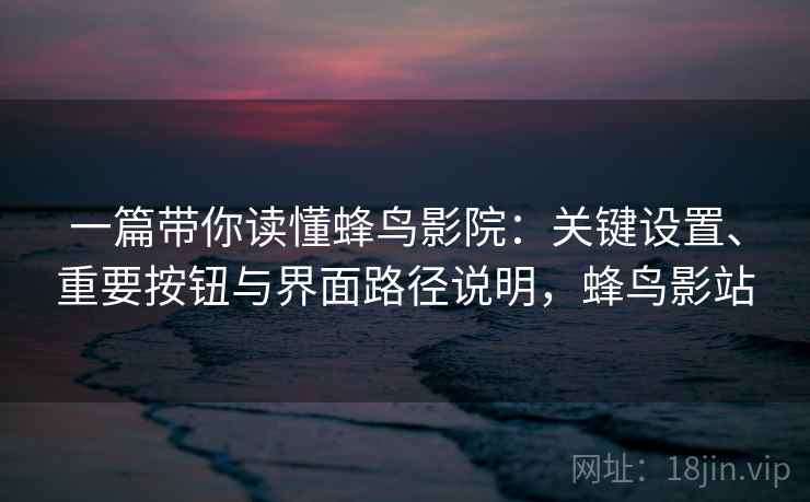 一篇带你读懂蜂鸟影院：关键设置、重要按钮与界面路径说明，蜂鸟影站