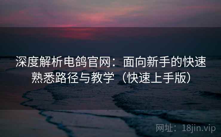 深度解析电鸽官网:面向新手的快速熟悉路径与教学(快速上手版) 深度解析电鸽官网:面向新手的快速熟悉路径与教学(快速上手版)