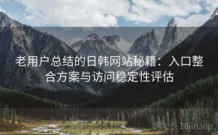 老用户总结的日韩网站秘籍：入口整合方案与访问稳定性评估