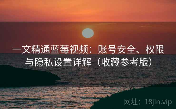 一文精通蓝莓视频：账号安全、权限与隐私设置详解（收藏参考版）